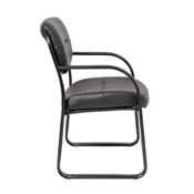 MID-BACK LEATHERPLUS POKER CHAIR ON STURDY STEEL FRAME WITH SLED BASE, B9529